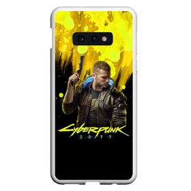 Чехол для Samsung S10E с принтом CYBERPUNK 2077 в Белгороде, Силикон | Область печати: задняя сторона чехла, без боковых панелей | 2077 | cyber | cyberpunk | demon | glitch | keanu | logo | punk | reeves | samurai | symbol | team | trauma | глитч | демон | киану | кибер | киберпанк | клан | лого | логотип | огонь | панк | ривз | самурай | символ