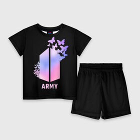 Детский костюм с шортами 3D с принтом BTS ARMY в Белгороде,  |  | Тематика изображения на принте: army | bangtan boys | beyond the scene | bts | k pop | kpop | love yourself | бтс | к поп