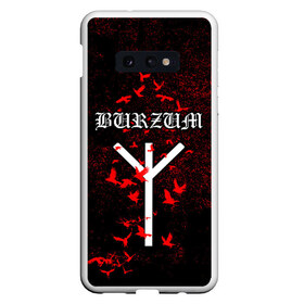 Чехол для Samsung S10E с принтом Burzum Algiz Rune в Белгороде, Силикон | Область печати: задняя сторона чехла, без боковых панелей | Тематика изображения на принте: algiz | art | burz | burzum | horror | logo | merch | music | rune | альгиз | арт | бурз | бурзум | варг викернес | группа | логотип | мерч | метал | мистика | музыка | надпись | норвегия | норвежская группа | норги | руна | толкиен