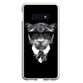 Чехол для Samsung S10E с принтом Пантера в очках в Белгороде, Силикон | Область печати: задняя сторона чехла, без боковых панелей | animal | panther | predator | животное | очки | пантера | хищник