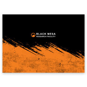Поздравительная открытка с принтом BLACK MESA (Half-Life) в Белгороде, 100% бумага | плотность бумаги 280 г/м2, матовая, на обратной стороне линовка и место для марки
 | black | counter | csgo | freeman | gordon | half | half life | halflife | lambda | life | logo | mesa | portal | strike | xen | гордон | контр | лайф | лого | портал | символ | страйк | фримен | халф | халф лайф | халфлайф