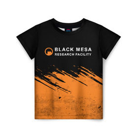 Детская футболка 3D с принтом BLACK MESA (Half-Life) в Белгороде, 100% гипоаллергенный полиэфир | прямой крой, круглый вырез горловины, длина до линии бедер, чуть спущенное плечо, ткань немного тянется | black | counter | csgo | freeman | gordon | half | half life | halflife | lambda | life | logo | mesa | portal | strike | xen | гордон | контр | лайф | лого | портал | символ | страйк | фримен | халф | халф лайф | халфлайф