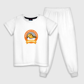 Детская пижама хлопок с принтом Гудетама в Белгороде, 100% хлопок |  брюки и футболка прямого кроя, без карманов, на брюках мягкая резинка на поясе и по низу штанин
 | gudetama | гудетама