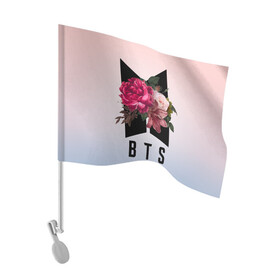 Флаг для автомобиля с принтом BTS в Белгороде, 100% полиэстер | Размер: 30*21 см | bangtan boys | beyond the scene | bts | k pop | kpop | love yourself | бтс | к поп