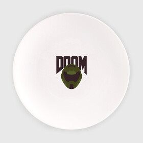 Тарелка с принтом DOOM в Белгороде, фарфор | диаметр - 210 мм
диаметр для нанесения принта - 120 мм | doom | doom eternal | game | minimalism | игры | минимализм