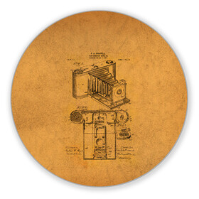 Коврик для мышки круглый с принтом Photographic Camera Patent в Белгороде, резина и полиэстер | круглая форма, изображение наносится на всю лицевую часть | patent | идея | история | камера | патент | разработка | фотик | фотоаппарат | фотограф | чертеж | чертежи