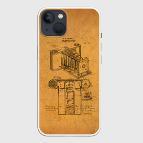 Чехол для iPhone 13 с принтом Photographic Camera Patent в Белгороде,  |  | patent | идея | история | камера | патент | разработка | фотик | фотоаппарат | фотограф | чертеж | чертежи