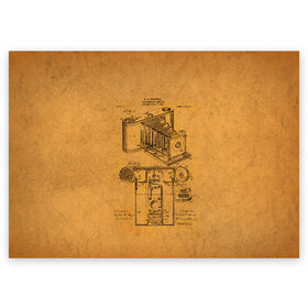 Поздравительная открытка с принтом Photographic Camera Patent в Белгороде, 100% бумага | плотность бумаги 280 г/м2, матовая, на обратной стороне линовка и место для марки
 | patent | идея | история | камера | патент | разработка | фотик | фотоаппарат | фотограф | чертеж | чертежи