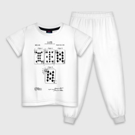 Детская пижама хлопок с принтом Patent - Playing cards в Белгороде, 100% хлопок |  брюки и футболка прямого кроя, без карманов, на брюках мягкая резинка на поясе и по низу штанин
 | 