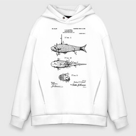 Мужское худи Oversize хлопок с принтом Patent - Artificial bait в Белгороде, френч-терри — 70% хлопок, 30% полиэстер. Мягкий теплый начес внутри —100% хлопок | боковые карманы, эластичные манжеты и нижняя кромка, капюшон на магнитной кнопке | patent | воблер | идея | история | крючок | патент | приманка | разработка | рыбак | рыбалка | туризм | удочка | чертеж | чертежи