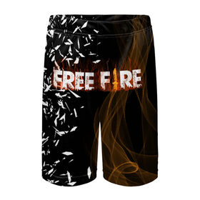 Детские спортивные шорты 3D с принтом FREE FIRE в Белгороде,  100% полиэстер
 | пояс оформлен широкой мягкой резинкой, ткань тянется
 | free fire | free fire pc | game | garena | mobile game | royale | trsffb | битва онлайн | гарена | игра | огонь | свободный огонь | фри фаер