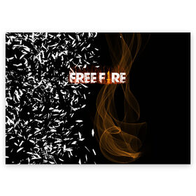 Поздравительная открытка с принтом FREE FIRE в Белгороде, 100% бумага | плотность бумаги 280 г/м2, матовая, на обратной стороне линовка и место для марки
 | free fire | free fire pc | game | garena | mobile game | royale | trsffb | битва онлайн | гарена | игра | огонь | свободный огонь | фри фаер