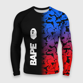 Мужской рашгард 3D с принтом BAPE RED AND BLUE в Белгороде,  |  | a bathing ape | ape bape | bape | bape shark | bape x | monkey bape | pattern bape | streewear. | swag | акула | бэйп | бэйп икс | бэйп шарк | лого | обезьяна бэйп