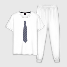 Мужская пижама хлопок с принтом Business в Белгороде, 100% хлопок | брюки и футболка прямого кроя, без карманов, на брюках мягкая резинка на поясе и по низу штанин
 | business | business style | галстук | деловой стиль