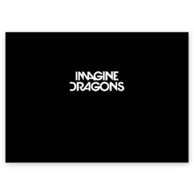 Поздравительная открытка с принтом IMAGINE DRAGONS в Белгороде, 100% бумага | плотность бумаги 280 г/м2, матовая, на обратной стороне линовка и место для марки
 | evolve | id | imagine dragons | драконы | ид