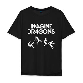 Мужская футболка хлопок Oversize с принтом IMAGINE DRAGONS в Белгороде, 100% хлопок | свободный крой, круглый ворот, “спинка” длиннее передней части | Тематика изображения на принте: evolve | id | imagine dragons | драконы | ид