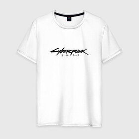 Мужская футболка хлопок с принтом CYBERPUNK 2077 в Белгороде, 100% хлопок | прямой крой, круглый вырез горловины, длина до линии бедер, слегка спущенное плечо. | cyberpunk | cyberpunk 2077 | samurai | киберпанк