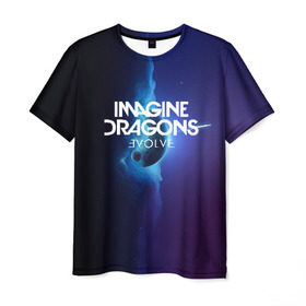 Мужская футболка 3D с принтом IMAGINE DRAGONS в Белгороде, 100% полиэфир | прямой крой, круглый вырез горловины, длина до линии бедер | evolve | id | imagine dragons | драконы | ид