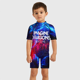 Детский купальный костюм 3D с принтом IMAGINE DRAGONS в Белгороде, Полиэстер 85%, Спандекс 15% | застежка на молнии на спине | evolve | id | imagine dragons | драконы | ид