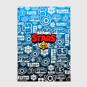 Постер с принтом BRAWL STARS LOGOBOMBING в Белгороде, 100% бумага
 | бумага, плотность 150 мг. Матовая, но за счет высокого коэффициента гладкости имеет небольшой блеск и дает на свету блики, но в отличии от глянцевой бумаги не покрыта лаком | android | brawl stars | colt | crow | games | leon | penny | poco. | shelly | spike | wanted | брав | бравл старс | звезды | игры | мобильные игры | старс