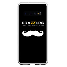 Чехол для Samsung Galaxy S10 с принтом Brazzers Casting-producer в Белгороде, Силикон | Область печати: задняя сторона чехла, без боковых панелей | Тематика изображения на принте: adults | brazzers | casting | inscription | logo | movies | mustache | producer | studio | кастинг | логотип | надпись | продюсер | студия | усы | фильмы