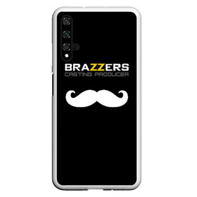 Чехол для Honor 20 с принтом Brazzers Casting-producer в Белгороде, Силикон | Область печати: задняя сторона чехла, без боковых панелей | Тематика изображения на принте: adults | brazzers | casting | inscription | logo | movies | mustache | producer | studio | кастинг | логотип | надпись | продюсер | студия | усы | фильмы