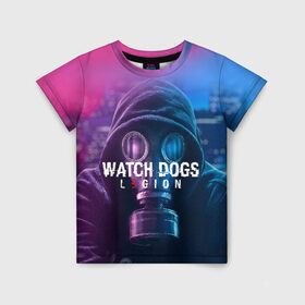 Детская футболка 3D с принтом WATCH DOGS LEGION в Белгороде, 100% гипоаллергенный полиэфир | прямой крой, круглый вырез горловины, длина до линии бедер, чуть спущенное плечо, ткань немного тянется | Тематика изображения на принте: ded sec | fox | hacker | legion | watch dogs | watch dogs 2 | watch dogs legion | легион | хакер