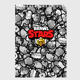 Скетчбук с принтом BRAWL STARS в Белгороде, 100% бумага
 | 48 листов, плотность листов — 100 г/м2, плотность картонной обложки — 250 г/м2. Листы скреплены сверху удобной пружинной спиралью | android | brawl stars | colt | crow | games | leon | penny | poco. | shelly | spike | wanted | брав | бравл старс | звезды | игры | мобильные игры | старс