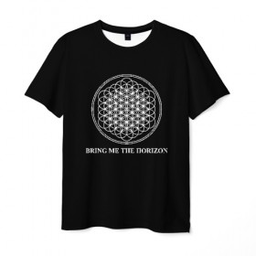 Мужская футболка 3D с принтом BRING ME THE HORIZON в Белгороде, 100% полиэфир | прямой крой, круглый вырез горловины, длина до линии бедер | bmth | bring me the horizon