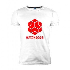Мужская футболка премиум с принтом WATCH DOGS в Белгороде, 92% хлопок, 8% лайкра | приталенный силуэт, круглый вырез ворота, длина до линии бедра, короткий рукав | ded sec | hacker | legion | watch dogs | watch dogs 2 | watch dogs legion | легион | хакер