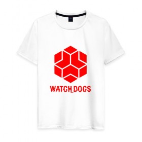 Мужская футболка хлопок с принтом WATCH DOGS в Белгороде, 100% хлопок | прямой крой, круглый вырез горловины, длина до линии бедер, слегка спущенное плечо. | ded sec | hacker | legion | watch dogs | watch dogs 2 | watch dogs legion | легион | хакер