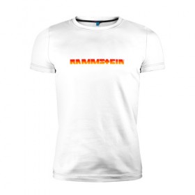 Мужская футболка премиум с принтом RAMMSTEIN (НА СПИНЕ) в Белгороде, 92% хлопок, 8% лайкра | приталенный силуэт, круглый вырез ворота, длина до линии бедра, короткий рукав | rammstein | рамштайн