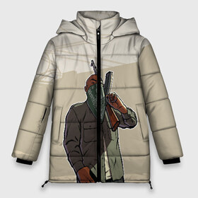 Женская зимняя куртка 3D с принтом GTA San Andreas - GSF #1 в Белгороде, верх — 100% полиэстер; подкладка — 100% полиэстер; утеплитель — 100% полиэстер | длина ниже бедра, силуэт Оверсайз. Есть воротник-стойка, отстегивающийся капюшон и ветрозащитная планка. 

Боковые карманы с листочкой на кнопках и внутренний карман на молнии | carl johnson | grand theft auto | grand theft auto san andreas | gta | los santos | rockstar games | sa | san andreas | гта | гта са | сан андреас