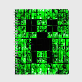 Тетрадь с принтом MINECRAFT в Белгороде, 100% бумага | 48 листов, плотность листов — 60 г/м2, плотность картонной обложки — 250 г/м2. Листы скреплены сбоку удобной пружинной спиралью. Уголки страниц и обложки скругленные. Цвет линий — светло-серый
 | craft | creeper | dungeon | dungeons | earth | game | logo | mine | minecraft | mobile | online | дунгеонс | земля | зомби | игра | крипер | лого | майкрафт | майнкрафт | мобайл | онлайн | подземелье | подземелья