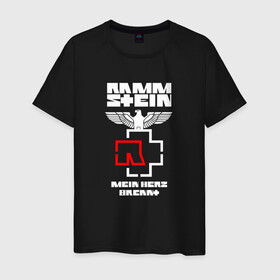 Мужская футболка хлопок с принтом RAMMSTEIN | РАМШТАЙН (НА СПИНЕ) в Белгороде, 100% хлопок | прямой крой, круглый вырез горловины, длина до линии бедер, слегка спущенное плечо. | rammstein | рамштайн