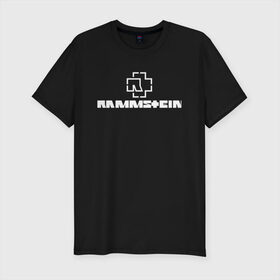 Мужская футболка хлопок Slim с принтом RAMMSTEIN (НА СПИНЕ) в Белгороде, 92% хлопок, 8% лайкра | приталенный силуэт, круглый вырез ворота, длина до линии бедра, короткий рукав | rammstein | рамштайн