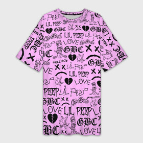 Платье-футболка 3D с принтом LIL PEEP LOGOBOMBING в Белгороде,  |  | awful things | hell boy | lil peep | lil prince | клауд | клауд рэп | лил пип | пееп. | пост эмо | реп | репер | рэп | рэпер | трэп | хип хоп | эмо трэп
