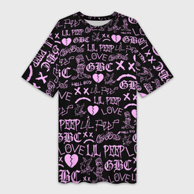 Платье-футболка 3D с принтом LIL PEEP LOGOBOMBING в Белгороде,  |  | awful things | hell boy | lil peep | lil prince | клауд | клауд рэп | лил пип | пееп. | пост эмо | реп | репер | рэп | рэпер | трэп | хип хоп | эмо трэп