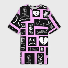 Платье-футболка 3D с принтом LIL PEEP в Белгороде,  |  | awful things | hell boy | lil peep | lil prince | клауд | клауд рэп | лил пип | пееп. | пост эмо | реп | репер | рэп | рэпер | трэп | хип хоп | эмо трэп