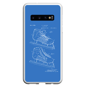 Чехол для Samsung Galaxy S10 с принтом Patent - hocey в Белгороде, Силикон | Область печати: задняя сторона чехла, без боковых панелей | patent | зима | игра | идея | история | коньки | лёд | патент | разработка | сибирь | спорт | хокей | хоккей | чертеж | чертежи