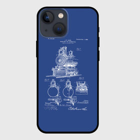Чехол для iPhone 13 mini с принтом Locomotives в Белгороде,  |  | Тематика изображения на принте: patent | дорога | жд | железная | идея | история | локомотив | паровоз | патент | поезд | поезда | путешествие | путь | разработка | чертеж | чертежи