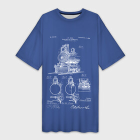 Платье-футболка 3D с принтом Locomotives в Белгороде,  |  | patent | дорога | жд | железная | идея | история | локомотив | паровоз | патент | поезд | поезда | путешествие | путь | разработка | чертеж | чертежи