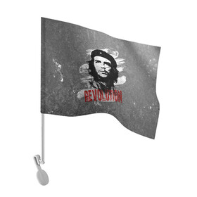 Флаг для автомобиля с принтом Че Гевара в Белгороде, 100% полиэстер | Размер: 30*21 см | che | che guevara | cuba | ernesto guevara | guerrilla | revolution | viva la | viva la revolution | история | куба | партизан | революция | свобода | че | че гевара | чегевара