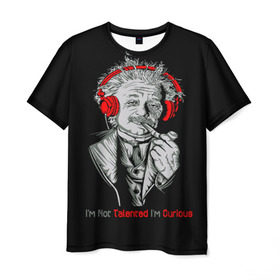 Мужская футболка 3D с принтом Альберт Эйнштейн в Белгороде, 100% полиэфир | прямой крой, круглый вырез горловины, длина до линии бедер | albert einstein | biography | genius | history | physics | relativity | science | альберт эйнштейн | биография | гений | история | наука | относительность | физика