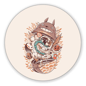 Коврик для мышки круглый с принтом My Neighbor Totoro в Белгороде, резина и полиэстер | круглая форма, изображение наносится на всю лицевую часть | anime | forest | meme | my neighbor | protectors | tokyo | totoro | аниме | гибли | иероглиф | манга | миядзаки | мой сосед | стиль | тоторо | фентези | хаяо | япония