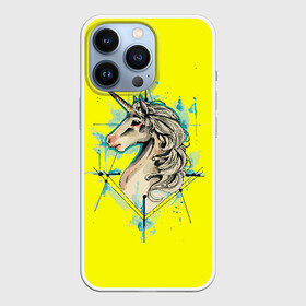 Чехол для iPhone 13 Pro с принтом Единорог Yellow Unicorn в Белгороде,  |  | unicorn | yellow unicorn | единорог | единорожки | животные | лошади