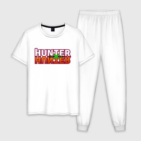 Мужская пижама хлопок с принтом Hunter x Hunter в Белгороде, 100% хлопок | брюки и футболка прямого кроя, без карманов, на брюках мягкая резинка на поясе и по низу штанин
 | gone | hunter x hunter | hunterxhunter | killua | гон | хантер х хантер