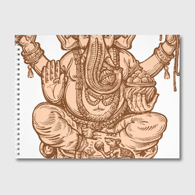 Альбом для рисования с принтом Ганеш в Белгороде, 100% бумага
 | матовая бумага, плотность 200 мг. | бог. индуизм | буддизм | ганеш | ганеша | индия | кришна | мифология | оберег | ом | слон | талисман