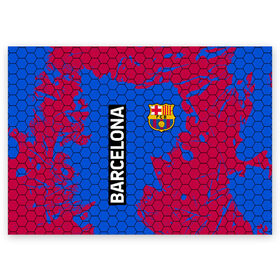 Поздравительная открытка с принтом BARCELONA в Белгороде, 100% бумага | плотность бумаги 280 г/м2, матовая, на обратной стороне линовка и место для марки
 | barca | barsa | barselona | fc barcelona | leo messi | neimar | neymar | барселона | лионель месси | неймар | нэмар | футбол.