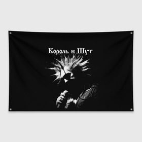 Флаг-баннер с принтом Король и Шут + Анархия (спина) в Белгороде, 100% полиэстер | размер 67 х 109 см, плотность ткани — 95 г/м2; по краям флага есть четыре люверса для крепления | Тематика изображения на принте: киш | король и шут | михаил горшенев